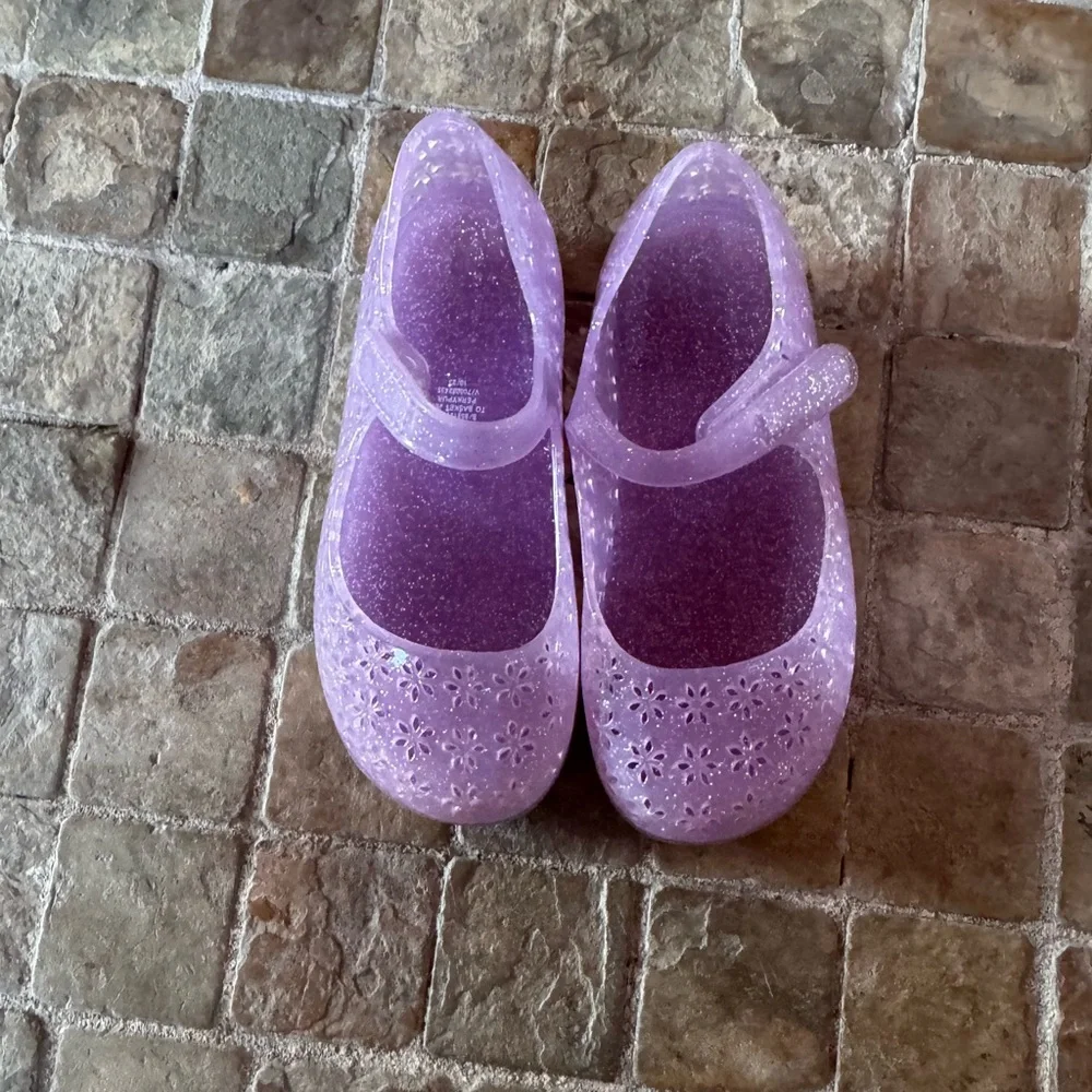 Purple Glitter  jelly Shoes